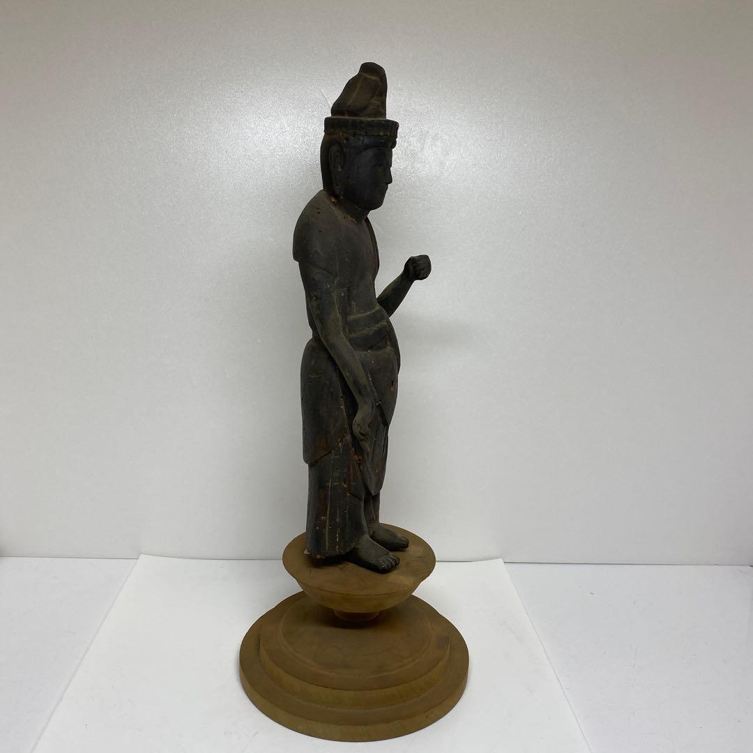 古代　江戸前期以前　木彫観音像　高さ約43㎝　トヒカカ　東さ8-0107☆2F