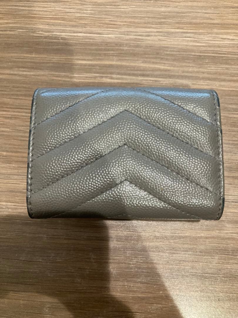 SAINT LAURENT オリガミ　グレー 三つ折り財布