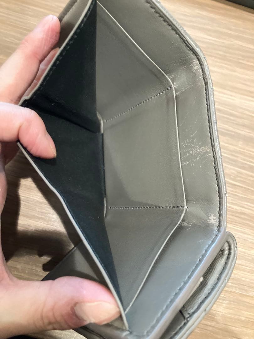 SAINT LAURENT オリガミ　グレー 三つ折り財布