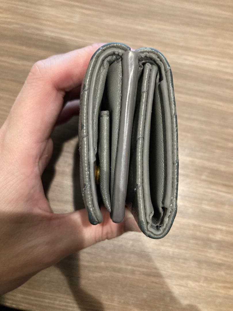 SAINT LAURENT オリガミ　グレー 三つ折り財布