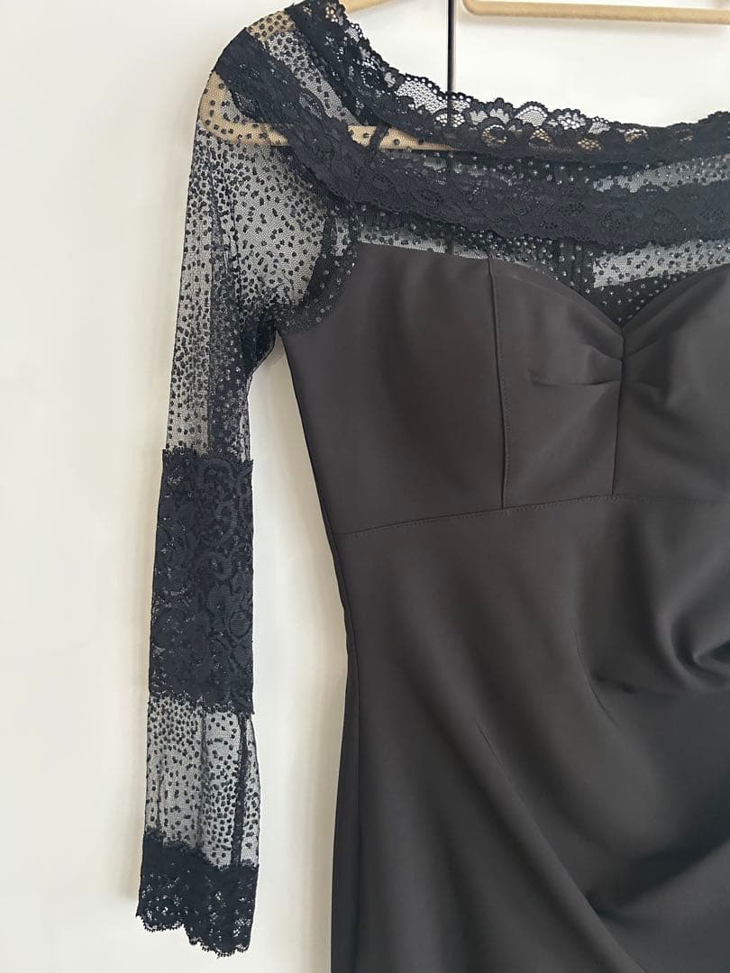 Andy/ブラック/レース/オフショルダー/ワンピース/Sサイズ