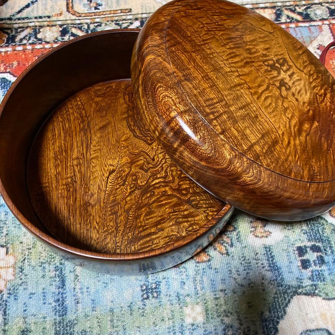 お値下げしました★骨董品★木目最高級品　ケヤキ　茶櫃　ちゃひつ　新品未使用