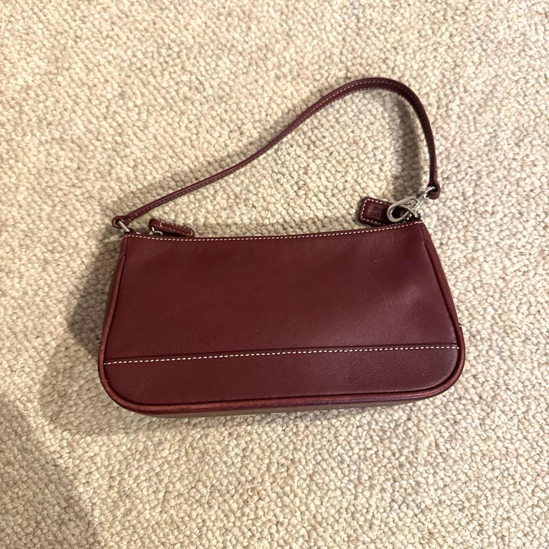 【美品】オールドコーチ　アクセサリーポーチ ステッチ ボルドー