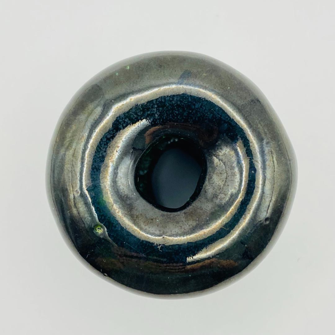 つくね蓋置 大樋焼 青釉　大樋長左衛門　共箱入　茶道具　茶器　伝統工芸品