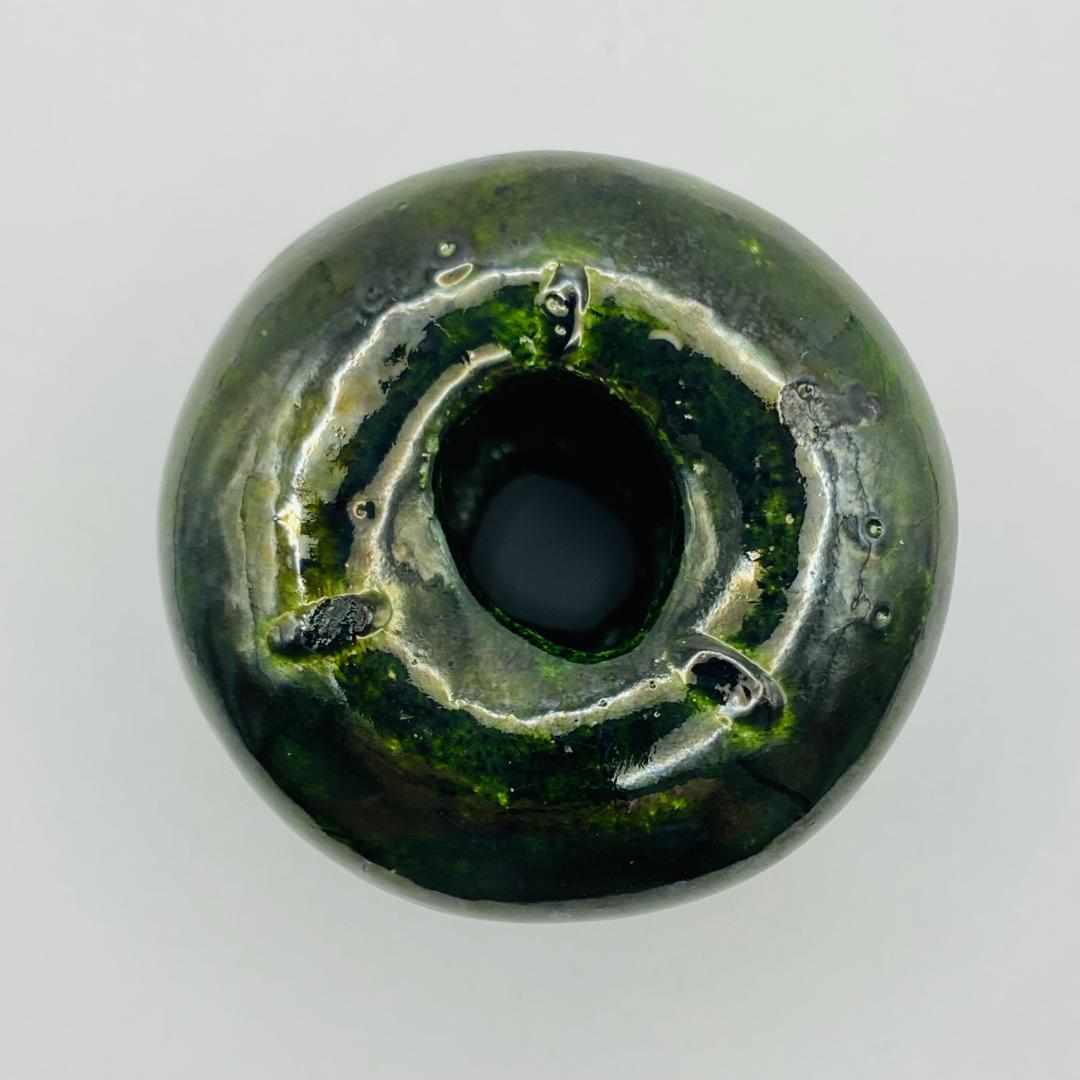 つくね蓋置 大樋焼 青釉　大樋長左衛門　共箱入　茶道具　茶器　伝統工芸品