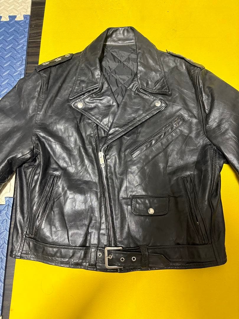 70s( USA製) Sears ダブルライダースジャケットSERVALジップ
