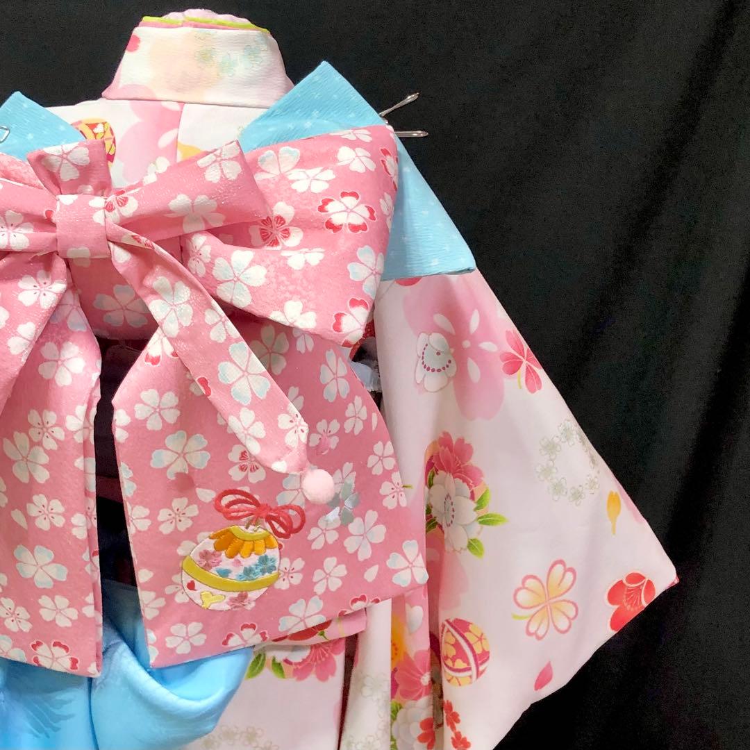 【式部浪漫】七五三　ブランド　7歳　刺繍　着物　作り帯　セット　日本製　女の子