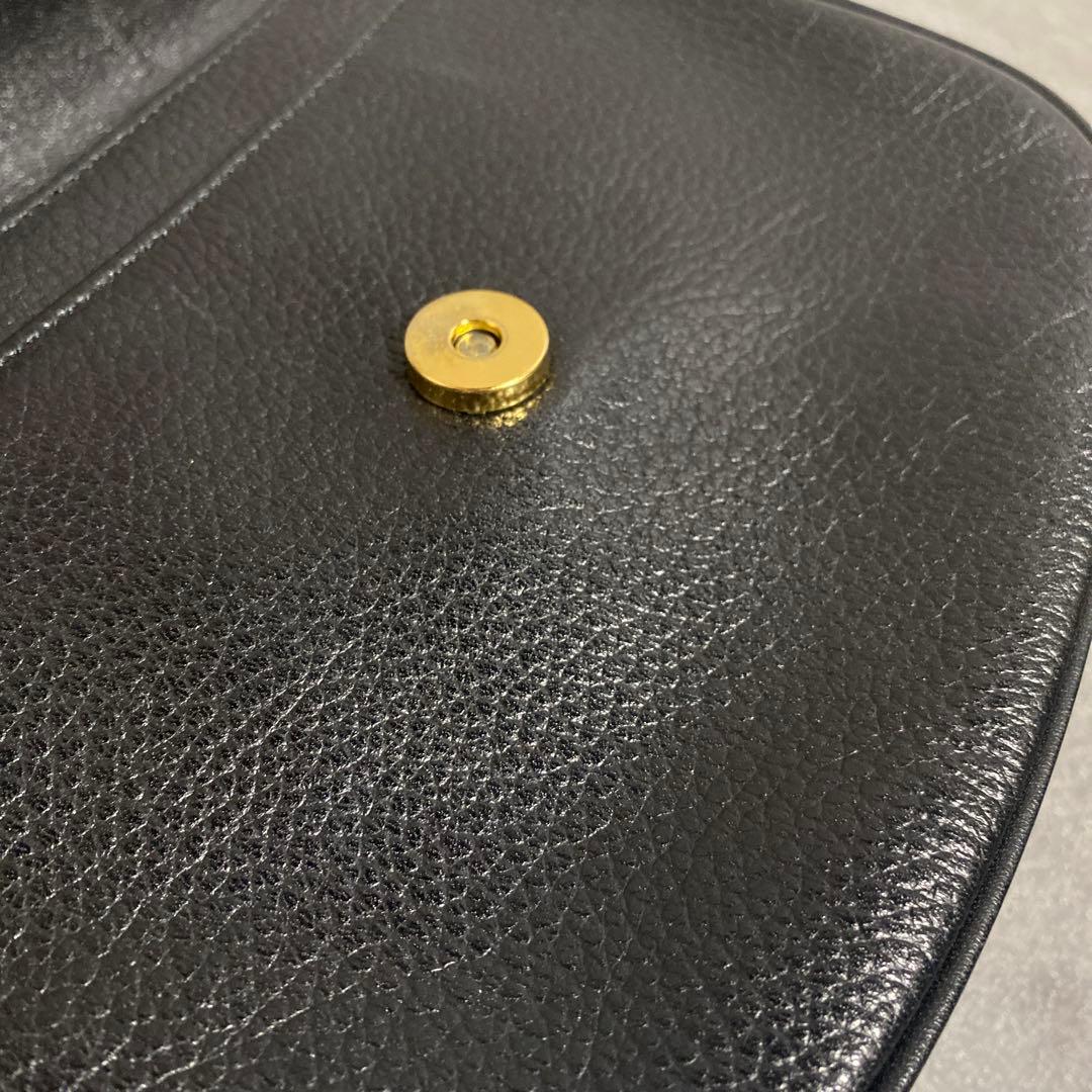 ✨極美品✨Burberrysブラックオールレザーショルダーバッグ　ノバチェック