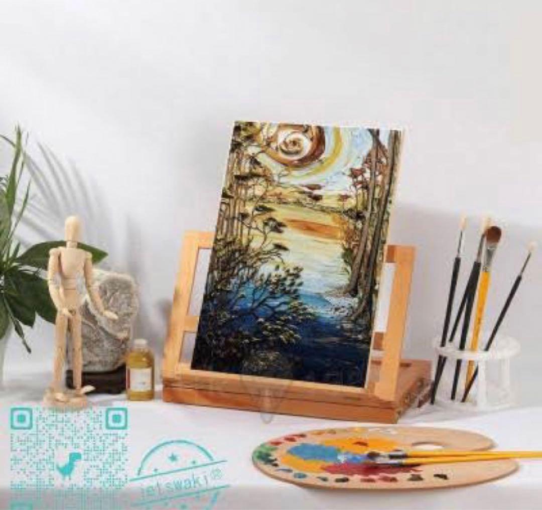 ⭐︎デスク本描き油絵⭐︎模写/F4キャンバス・台付/ゴッホ『ひまわり2』