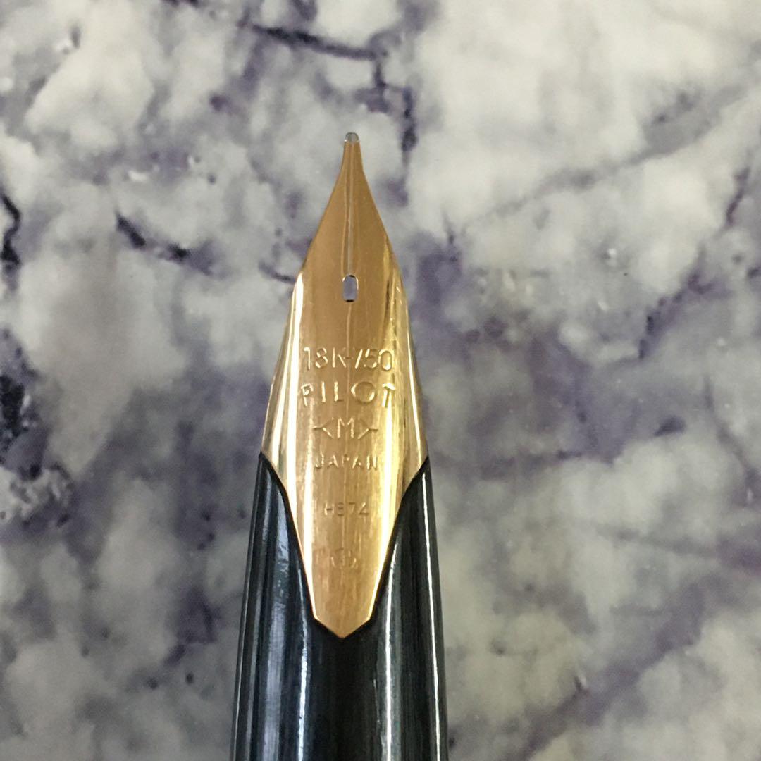 #0194 オーバーホール済み 万年筆 パイロット PILOT 木軸 18k