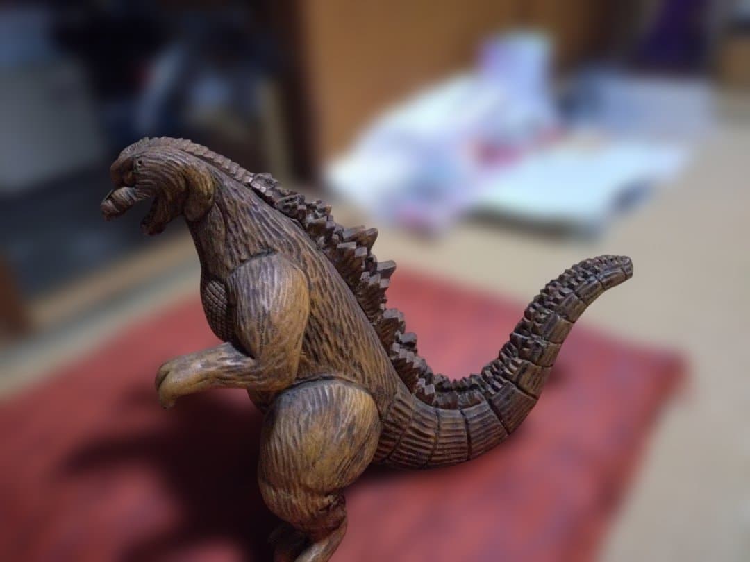 ゴジラ　木彫り　彫刻　アンティーク