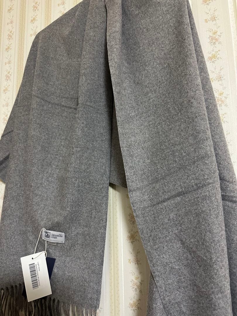 ジョンストンズ カシミア 大判ストール マフラー グレー