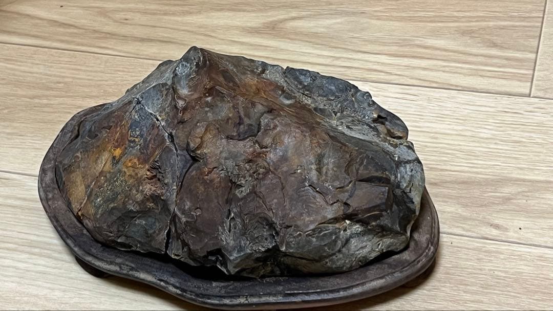 天然石 水石 陶器台座付き 約30cm