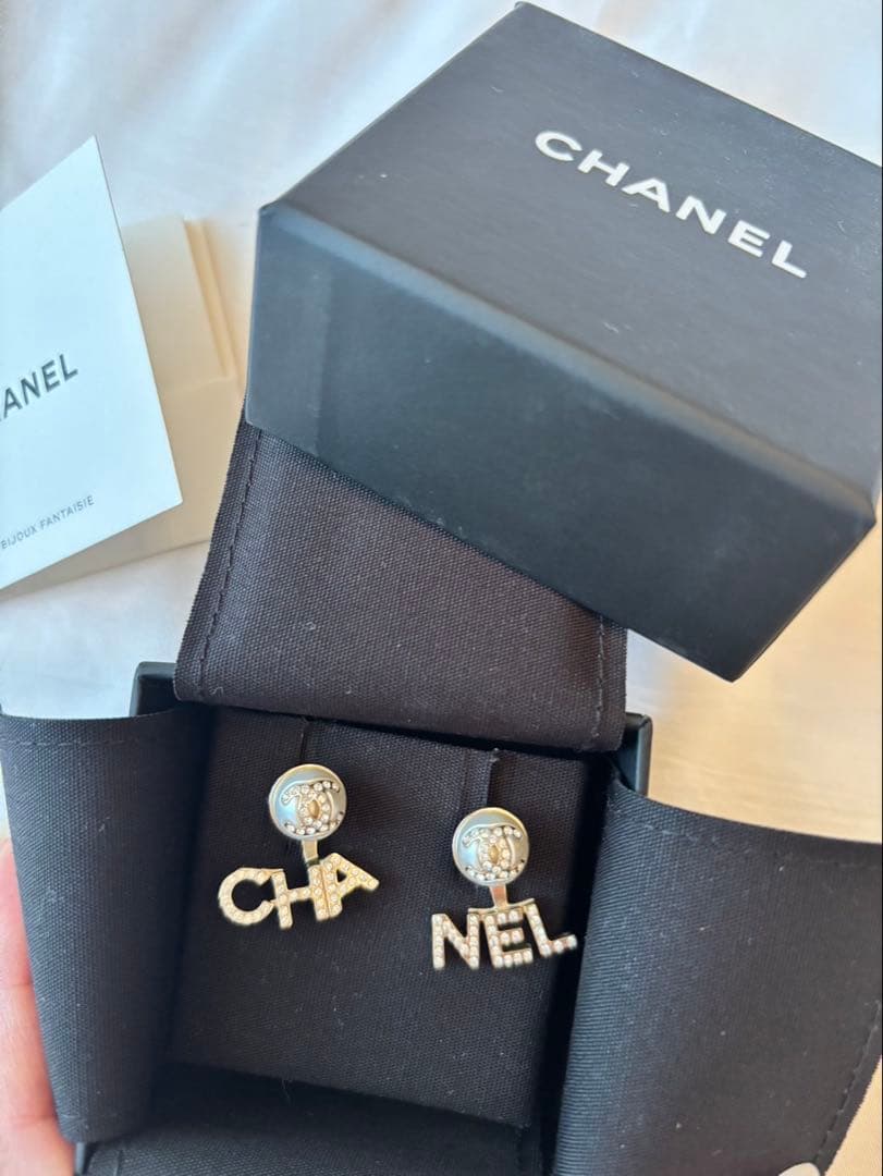 CHANEL シャネル2wayピアス　シャンパンゴールド