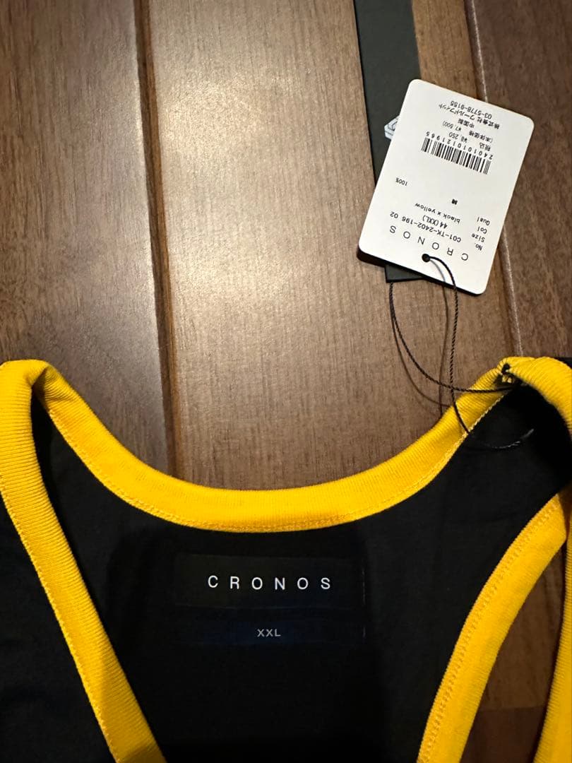 CRONOS ストリンガー・タンクトップ XXL 黒/黄色