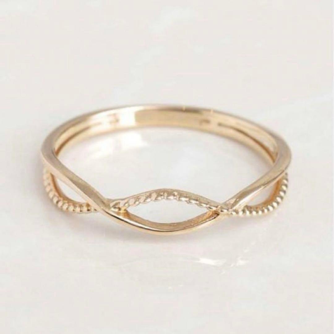 NOIR DE POUPEE K10 シンプル クロスライン レイヤードリング