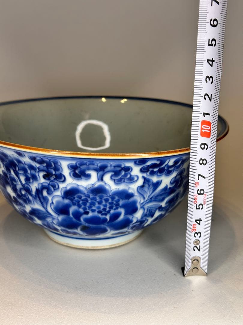 中国清時代 大清康熙年製款 染付花卉文 大碗 古陶磁 時代物 骨董品アンティーク