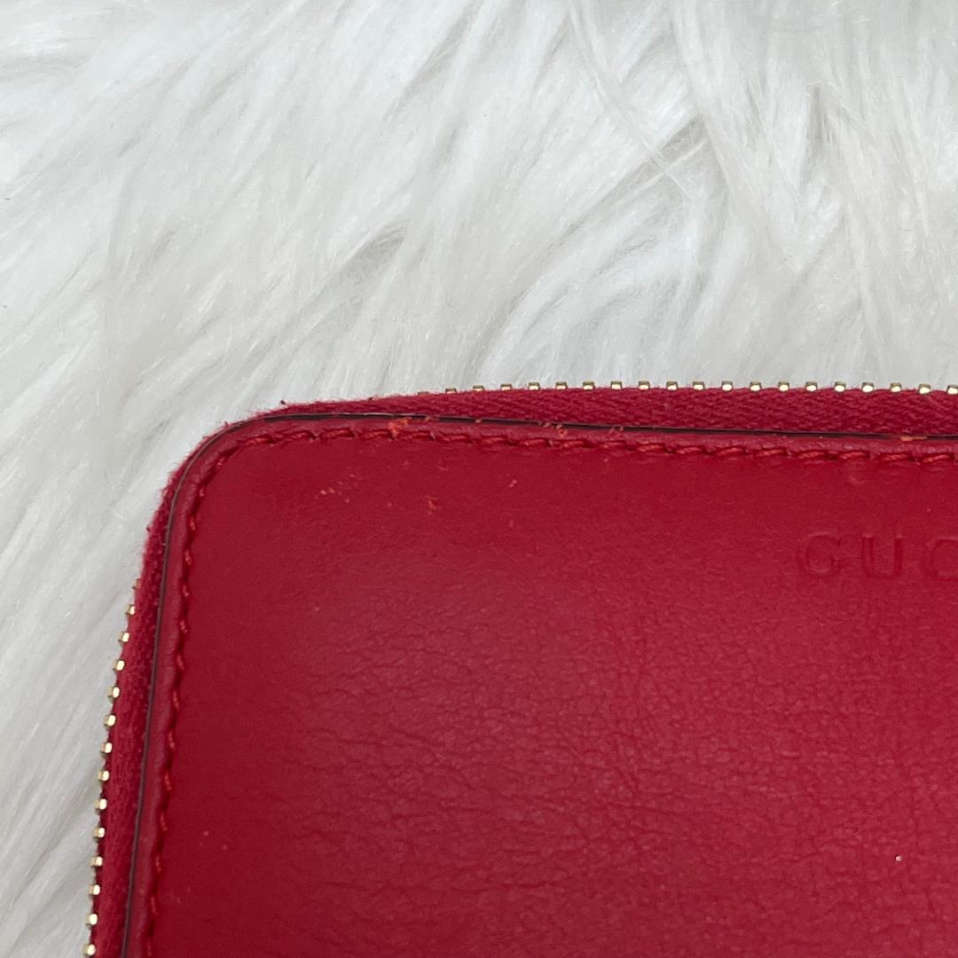 美品✨グッチ　GUCCI　財布　ケース　ラウンドファスナー　レッド