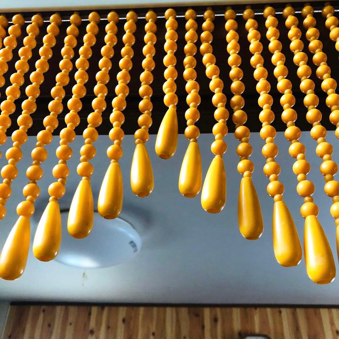 レトロポップ 昭和レトロ ビーズのれん 玉のれん オレンジ　カーテン雫　当時物