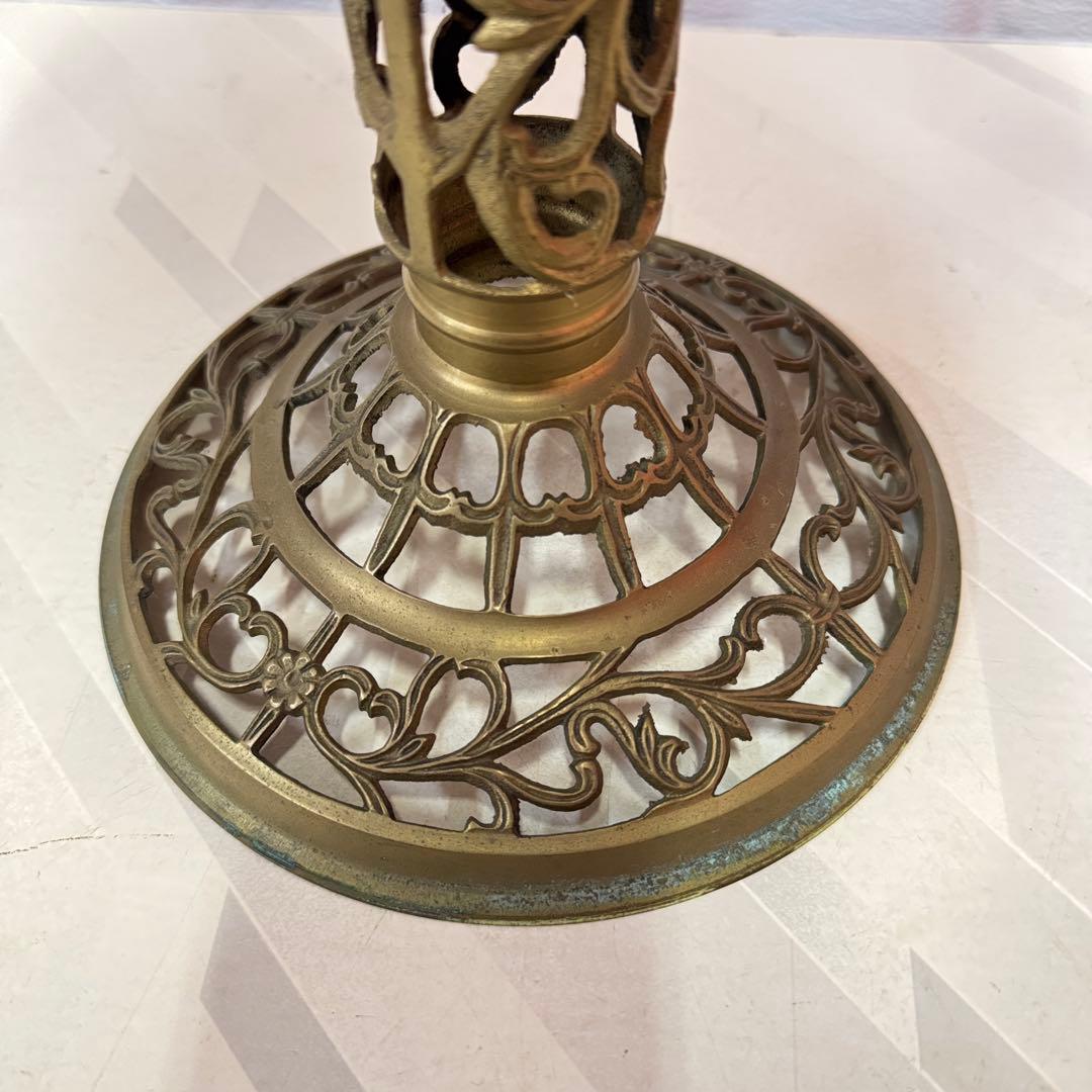 アンティーク 真鍮製 ヴィンテージ 大理石 サイドテーブル 花台 インテリア