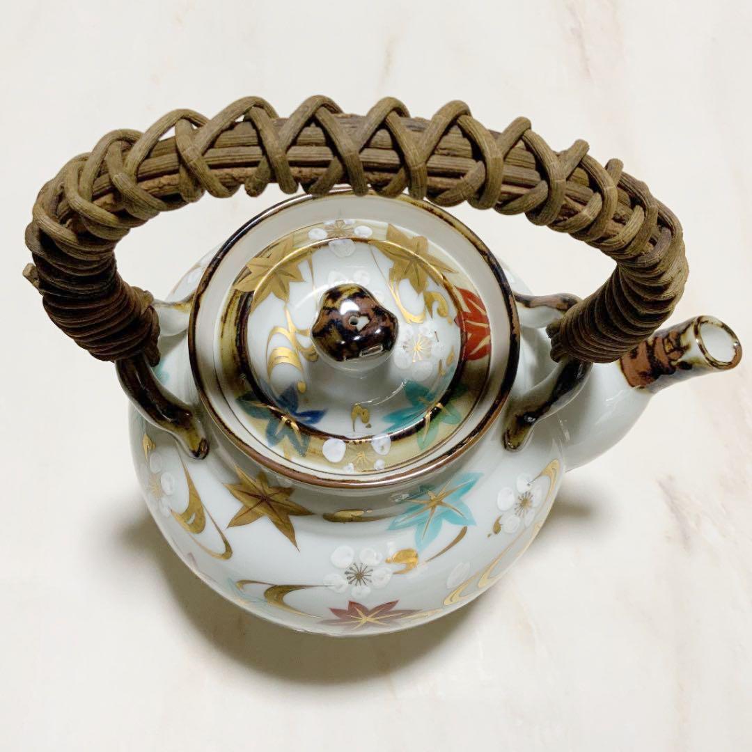 大きめの急須（梅・紅葉・金彩）