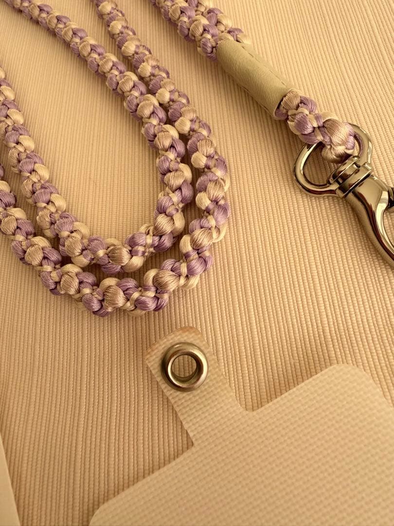 かしゆか商店 伊賀組紐 ストラップ(ロング)藤色