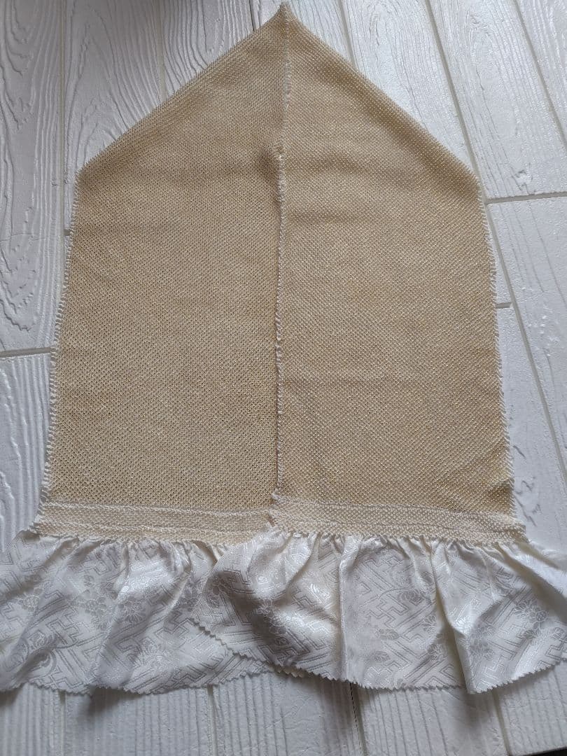 帯揚げ　帯締め　重ね襟　振袖用　成人式　総絞り　オフホワイト系　頭金　パール