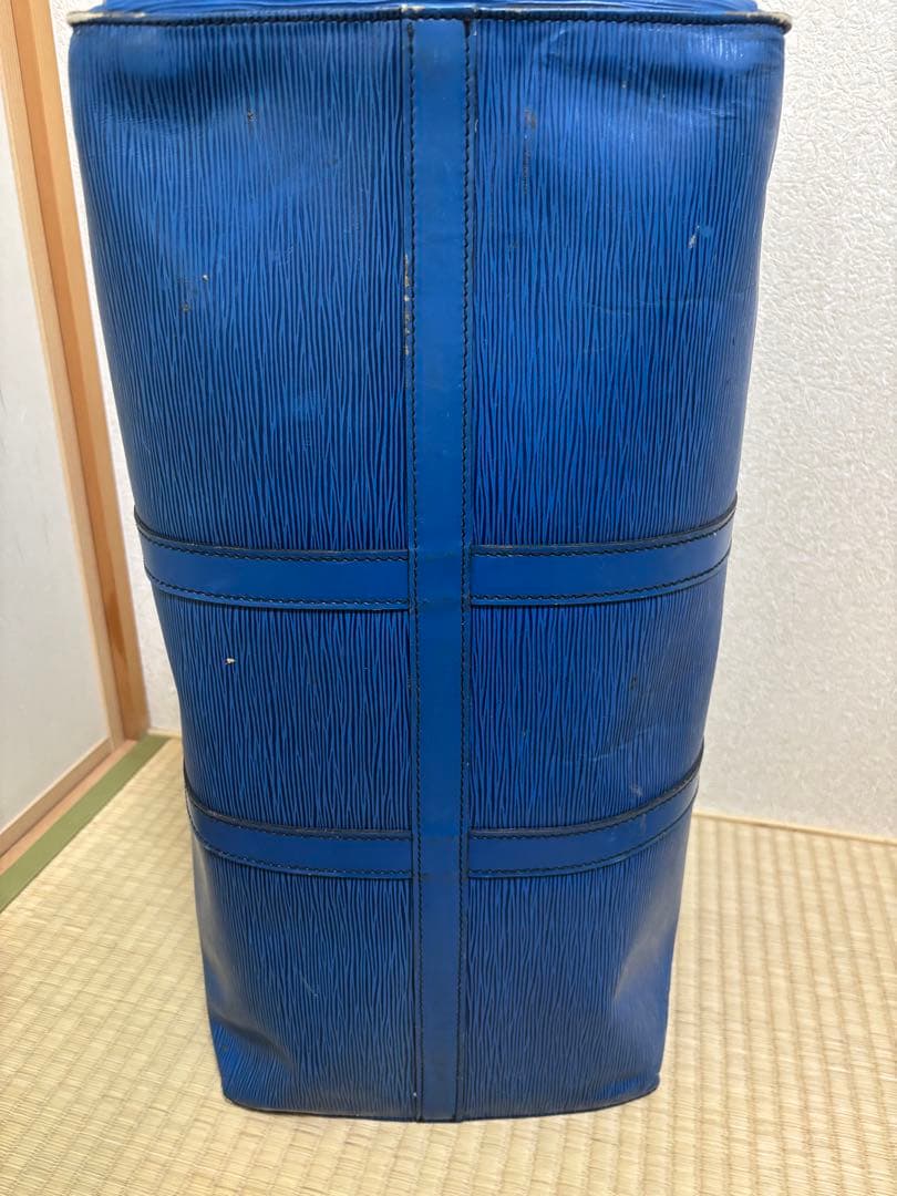 エピレザー 青 ボストンバッグ