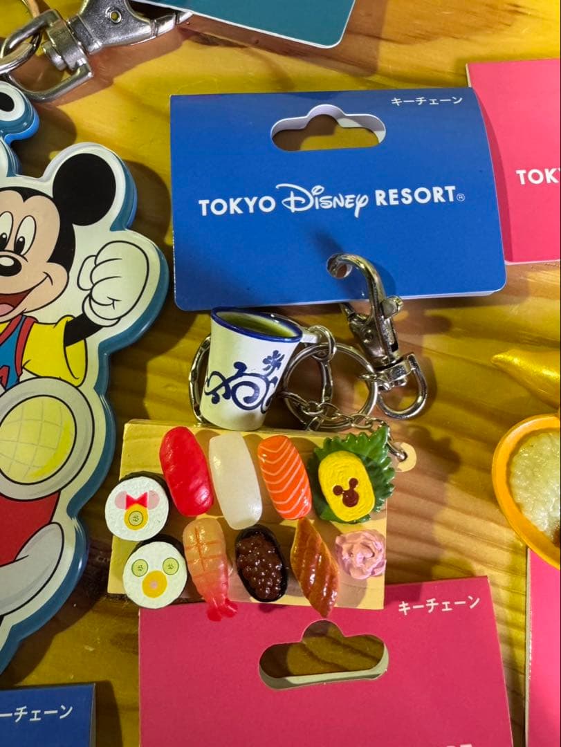 s2062 ディズニー　リゾート　キーチェーン　中華　和食　未使用 6点