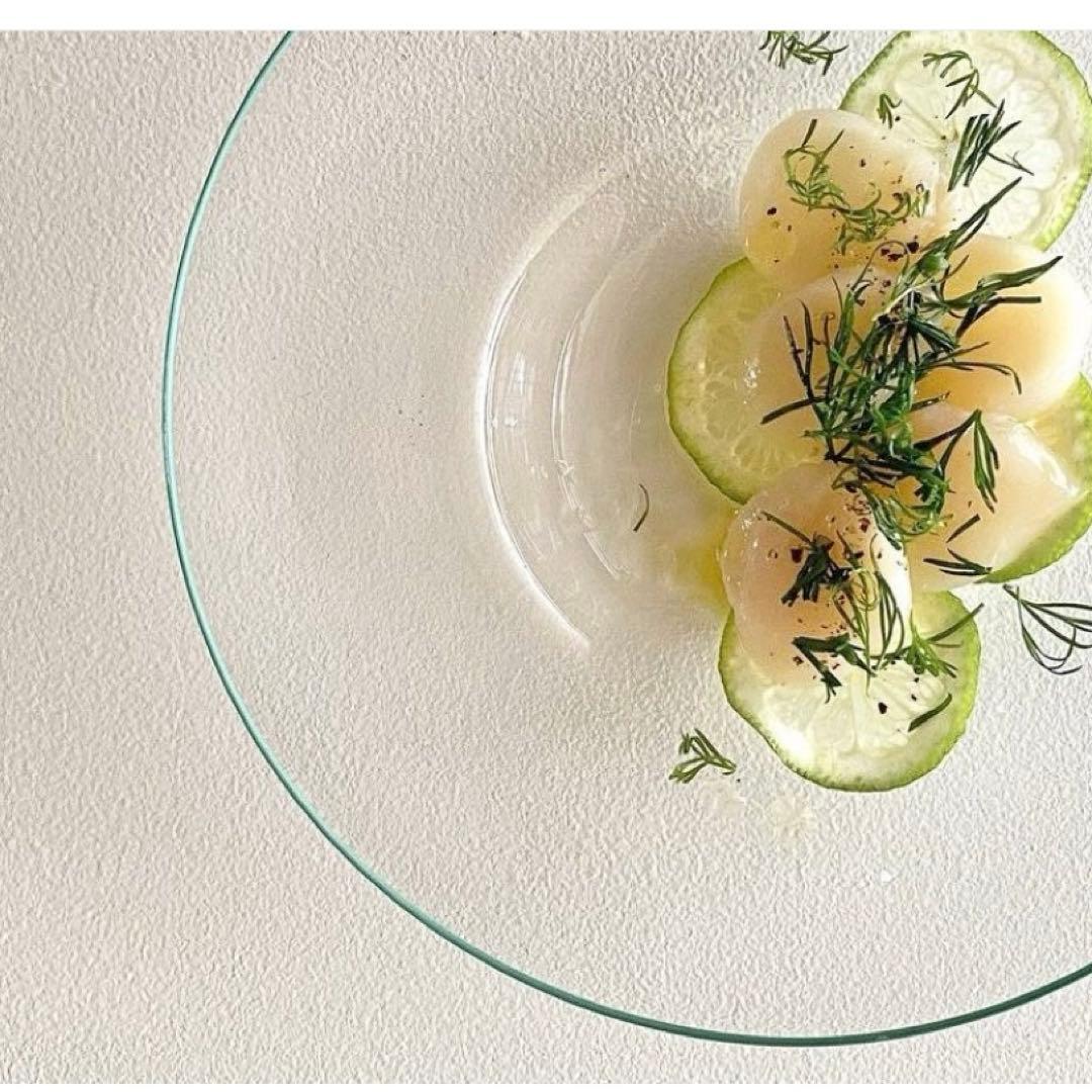 新品未使用♡黒川登紀子 縁カラー ガラスプレート大 2枚セット 緑赤