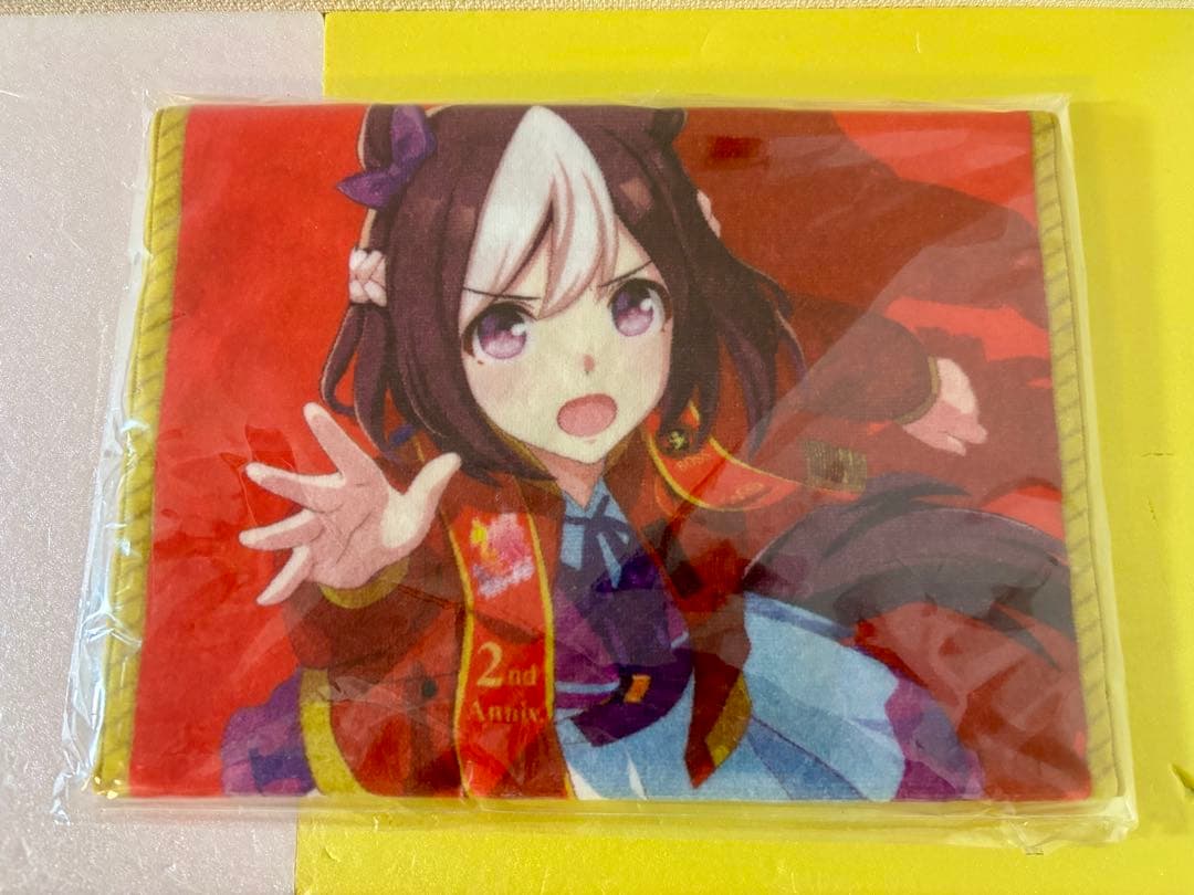 BOSS✕ウマ娘　プリティダービー　優勝レイ風フェイスタオル　スペシャルウィーク