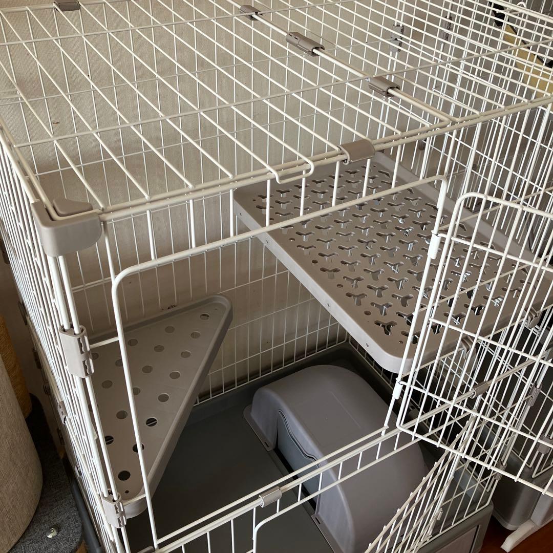 ♡キャットケージ グレー2段♡リバーシブルハンモックのおまけ付き