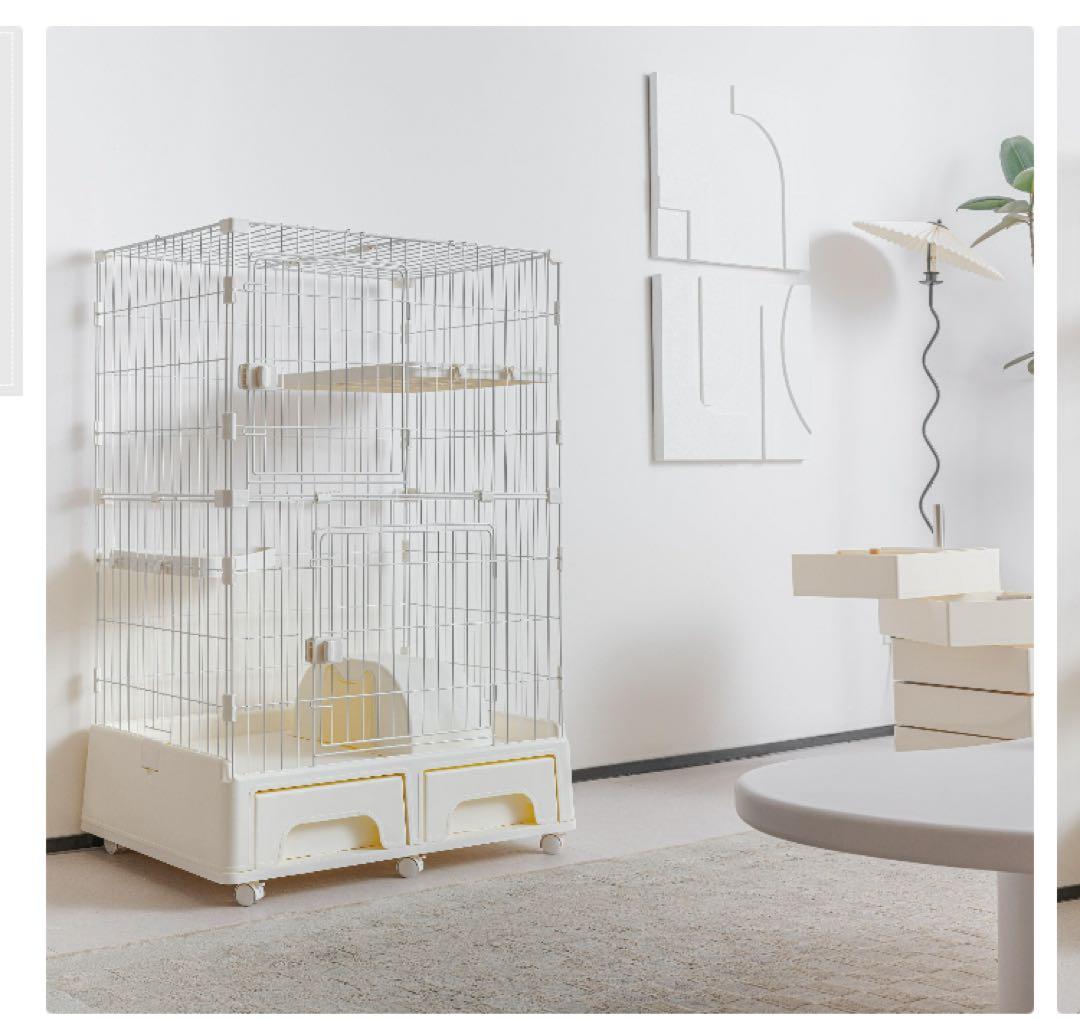 ♡キャットケージ グレー2段♡リバーシブルハンモックのおまけ付き