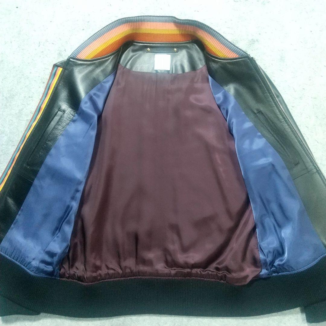 極美品 希少 ポールスミス レザージャケット ブルゾン ma1 ボンバー 現行