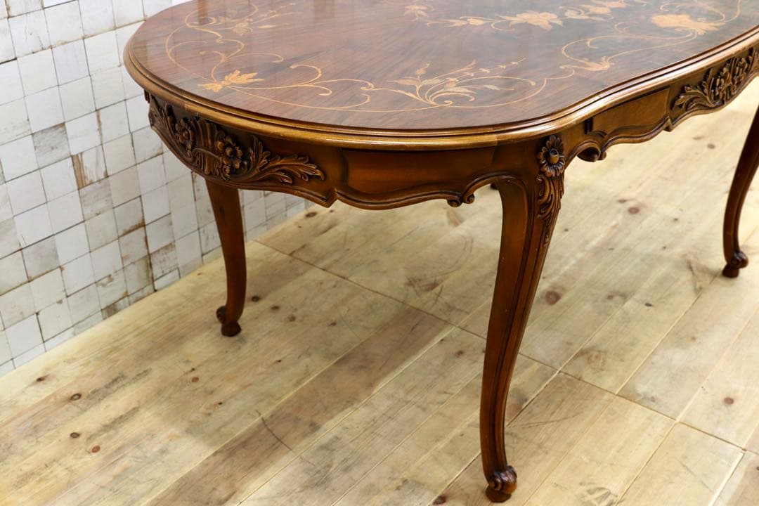 GMHH470○イタリア製 最高級 象嵌細工 ダイニングテーブル 食卓テーブ