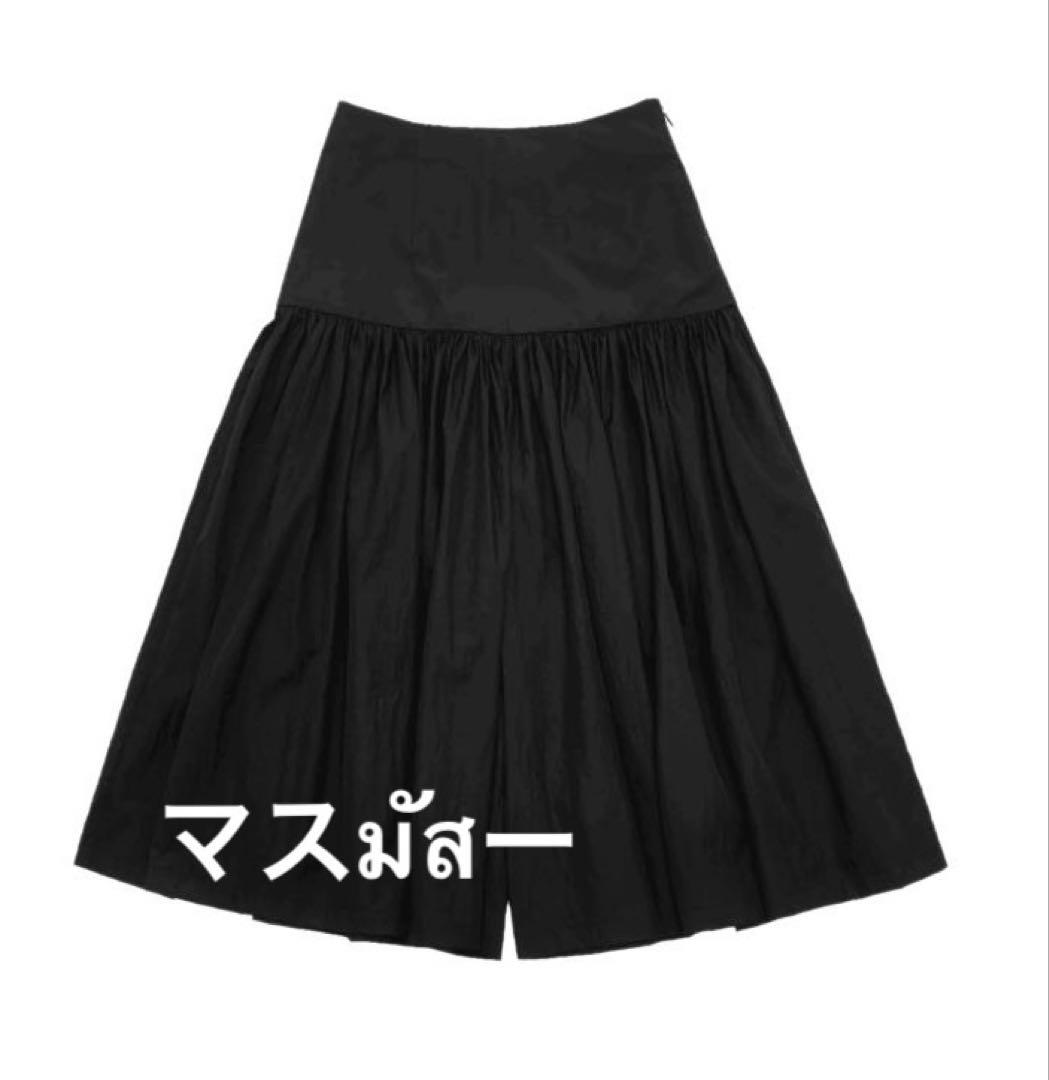 AMOMENTO　キュロット プリーツ スカートパンツ 黒 スカパン 0 S