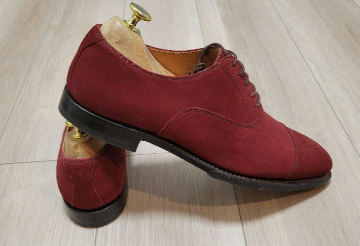 SCOTCH GRAIN スコッチグレイン スウェードストレートチップ レッド