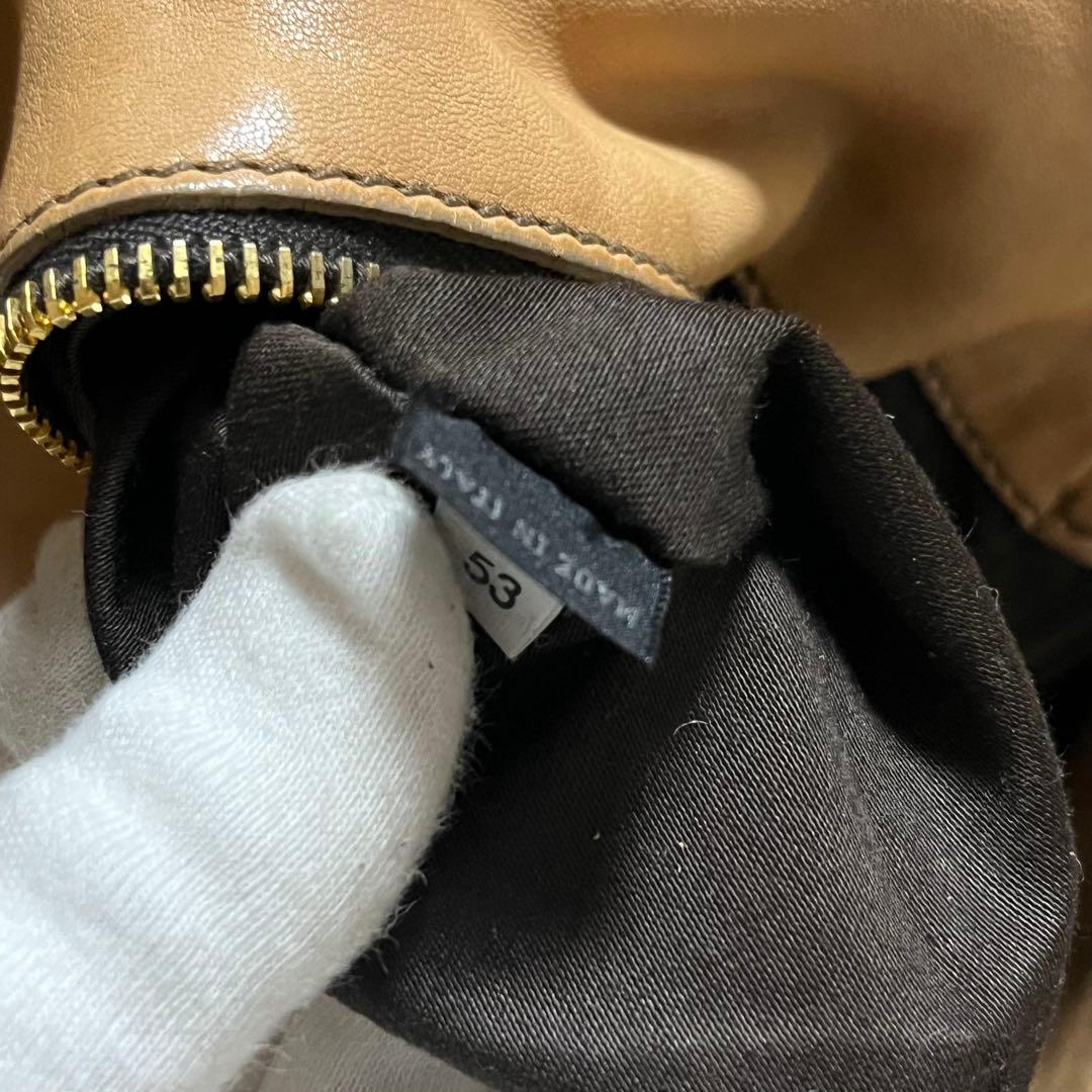 ミュウミュウ miu miu レザー ブラウン ゴールドロゴ ショルダーバッグ