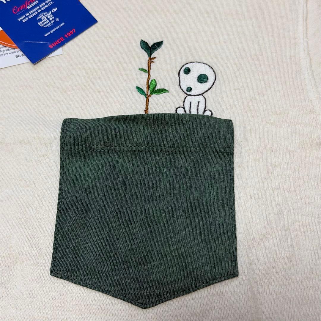 新品【GBL】もののけ姫 Good On コラボポケット刺繍Tシャツ コダマM