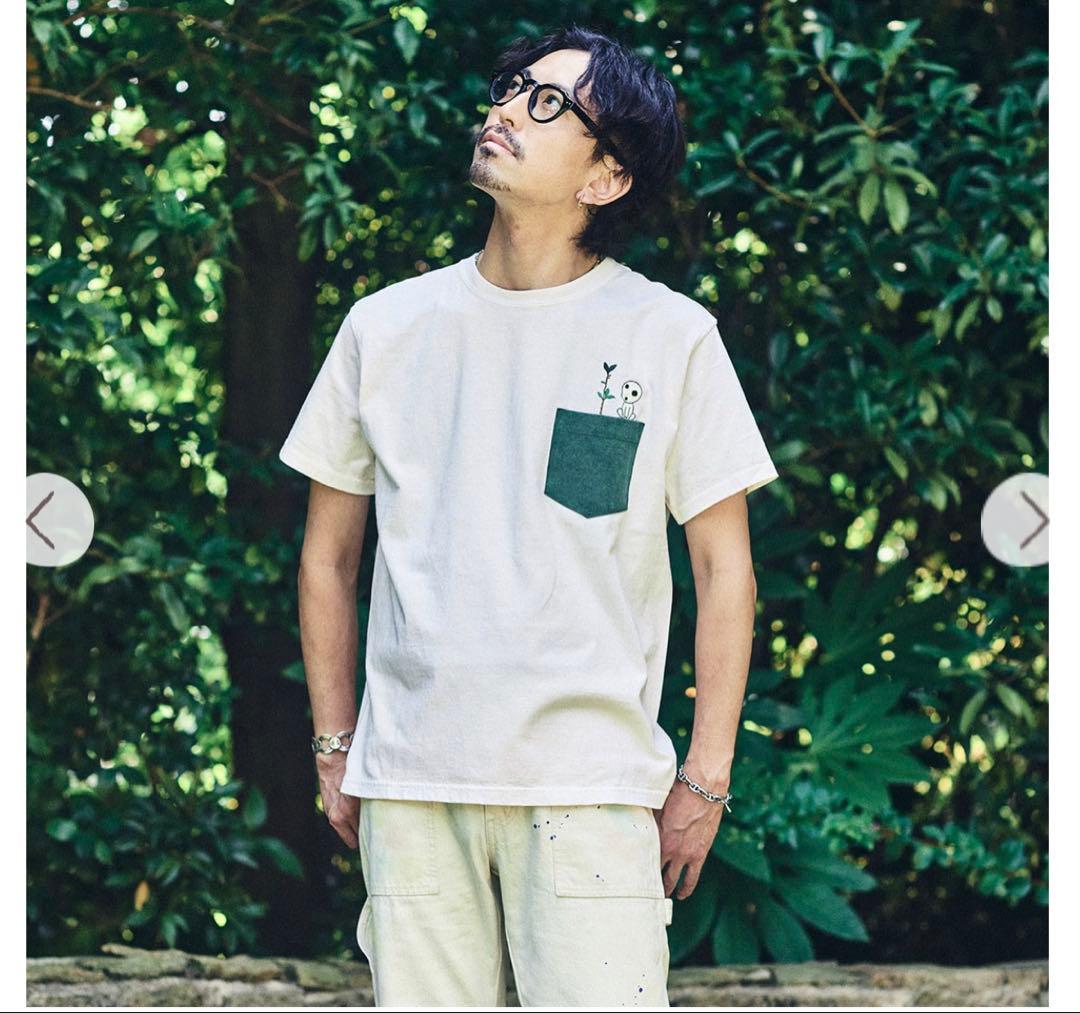 新品【GBL】もののけ姫 Good On コラボポケット刺繍Tシャツ コダマM