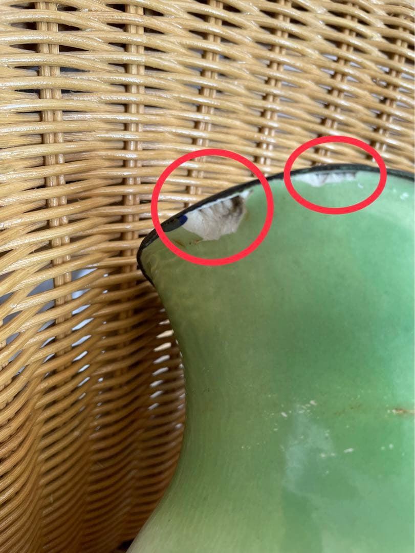 パンジーホーロージャグ フランスアンティーク