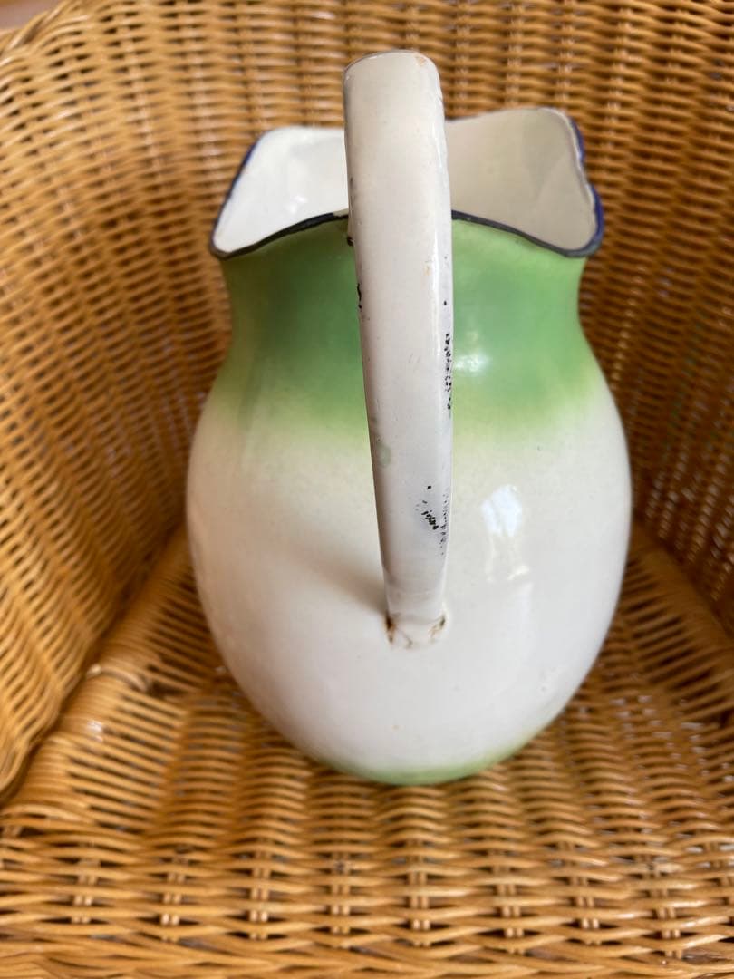 パンジーホーロージャグ フランスアンティーク