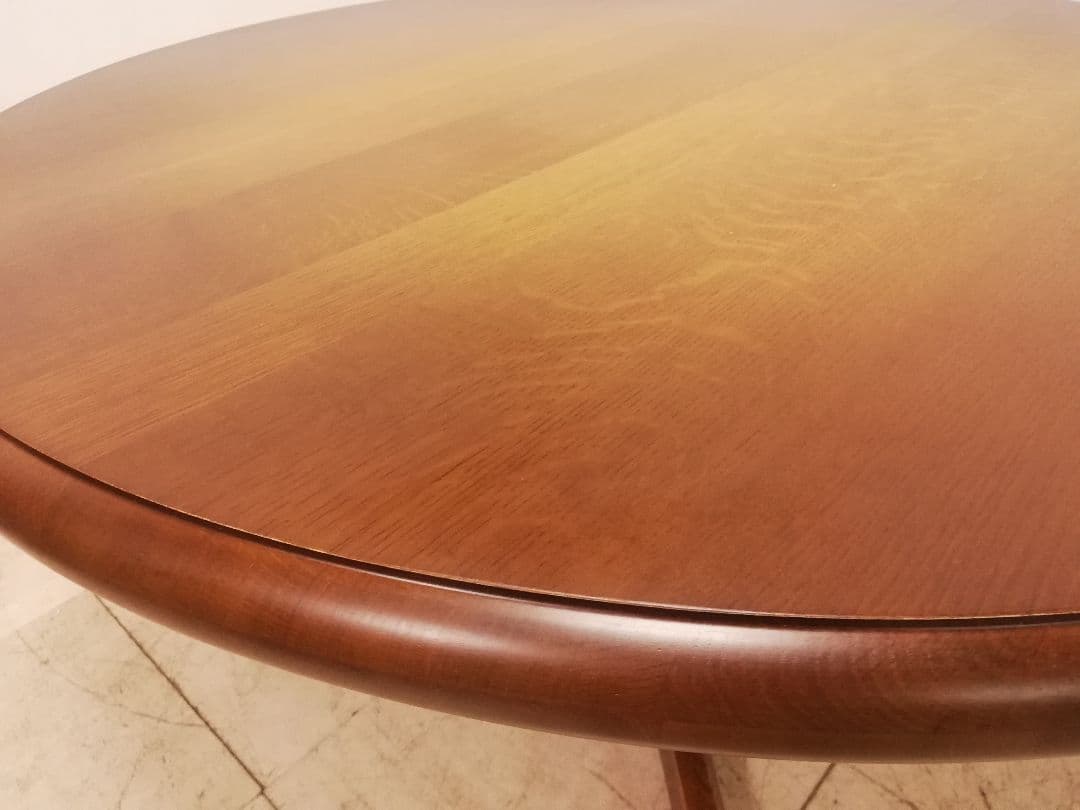 IDC大塚 飛騨産業 キツツキマーク ヴィンテージ ラウンド型ダイニングテーブル