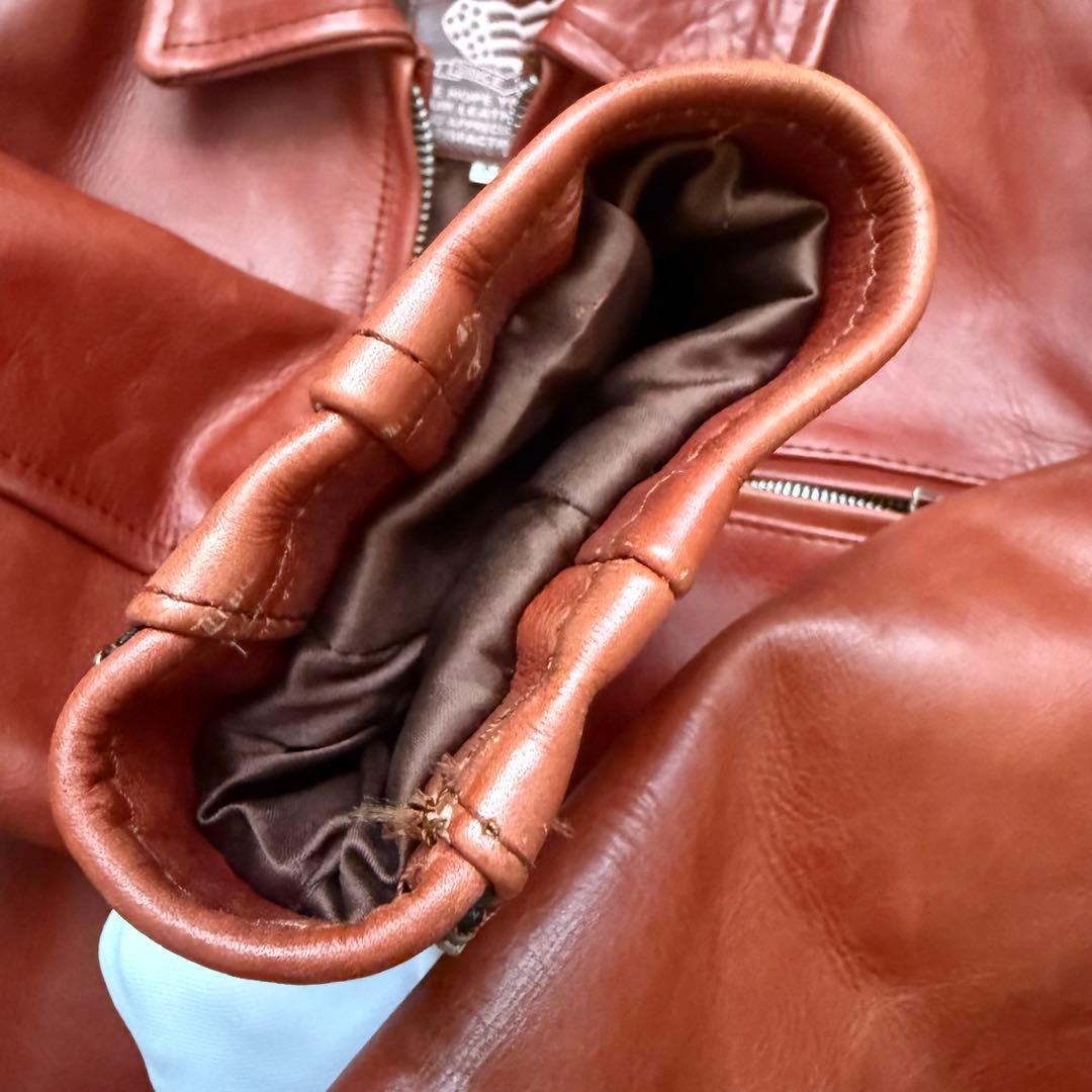 美品☆アメリカンノスタルジア　ライダース　シングル　ジャケット　本革　レザー