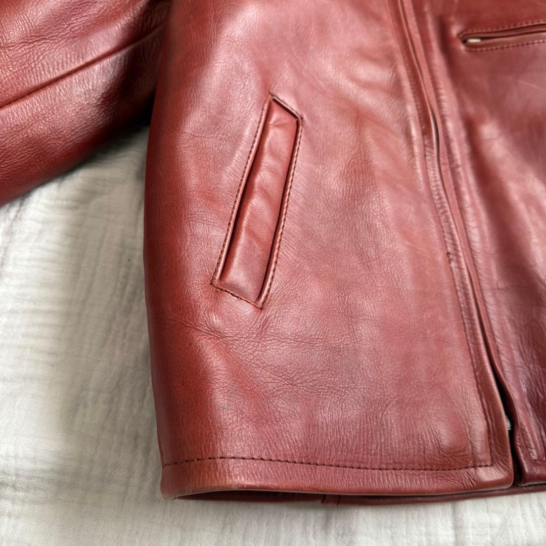 美品☆アメリカンノスタルジア　ライダース　シングル　ジャケット　本革　レザー