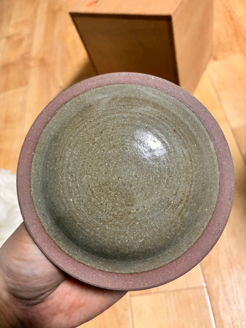 美品　京焼 小川文斎 櫛目水指 布目 茶道具 共箱付 骨董品 茶器