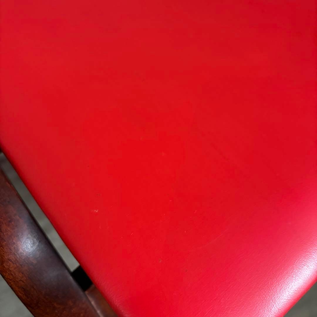 秋田木工　スタッキングスツール　レッド　剣持勇　曲木　①