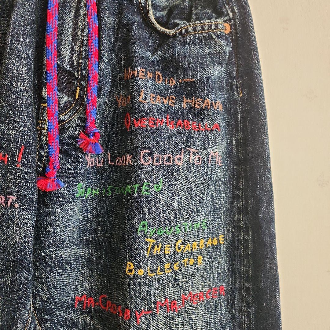 未使用品　デニム&ダンガリー　刺繍付きイージーデニムパンツ　01 150 SM