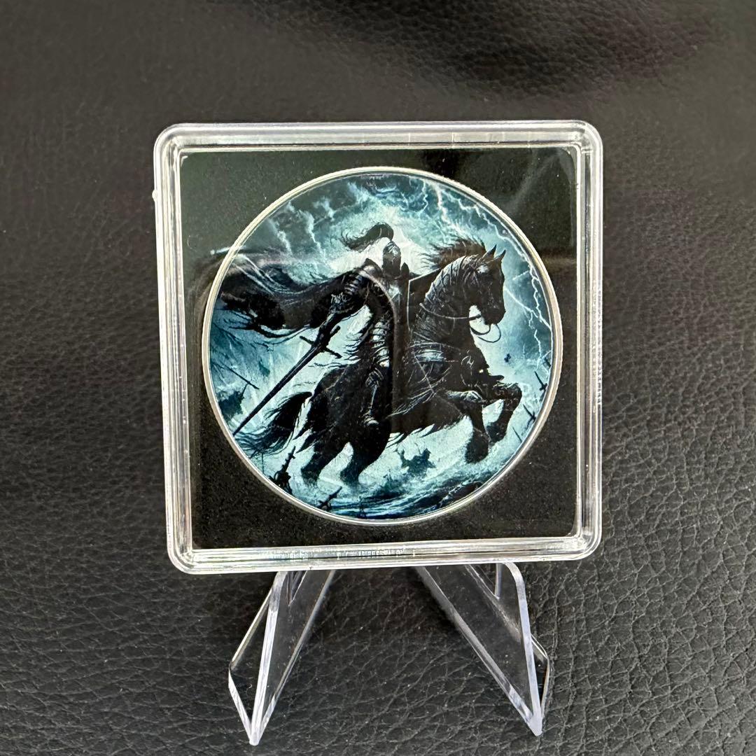 世界300枚限定 イーグル 銀貨 カラー + アンティーク仕上げ 稲妻の騎士