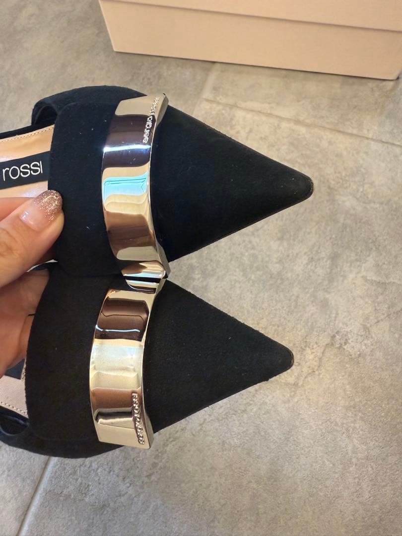 美品✨ セルジオロッシ SR1 スエード ミュール 35 1/2 ブラック